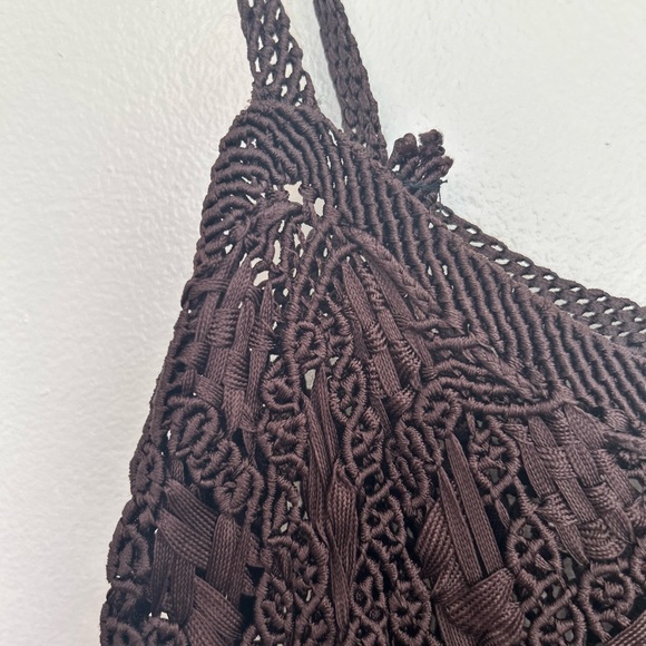 Ralph Lauren Brown Crochet Lace Midi Cocktail Dress - Picture 6 of 7